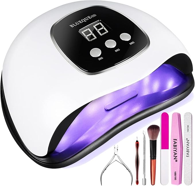 BIGBEAR UV Light for Nails, 48W LED Nail Light for Gel Polish, Fast Nail Dryer with Automatic Sensor, Timer Setting, Small and Portable, UV LED Nail Lamp for Fingernail and Toenail