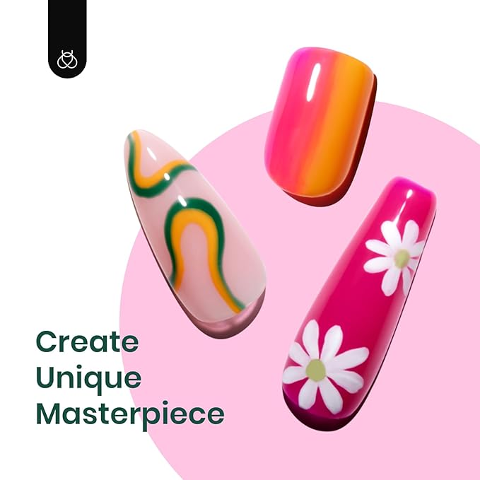beetles Gel Polish Set - Halloween Gel Nail Polish, 6 Color Hot Pink Green Blue Orange Rainbow Boundless Energy Collection Holiday Nail Art Design Soak Off Uv LED Manicure DIY Home