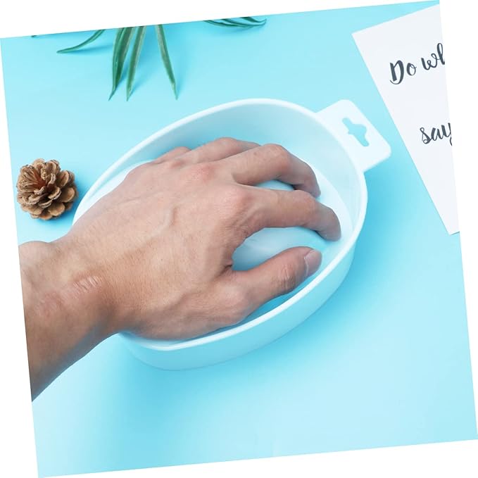 1pc Rectangular Nail Care Soaking Bowl for Manicure Nail Art Bowl for Cuticle Treatment Suitable for Home and Salon Use Blue