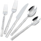 Silverware Set 60-Piece Bamboo Pattern Service by SILWELLSilverwareSet