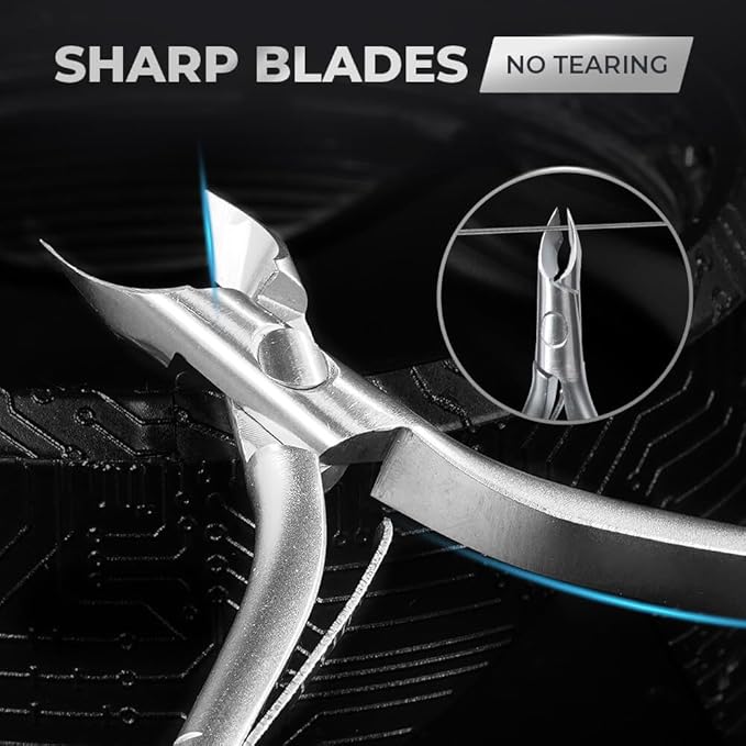Vanfa Cuticle Nippers, Cuticle Trimmer, Professional Cuticle Cutter - Extremely Sharp - Stainless Steel - Square Head - Single Spring - VF05 Jaw #12 (Pack of 1)