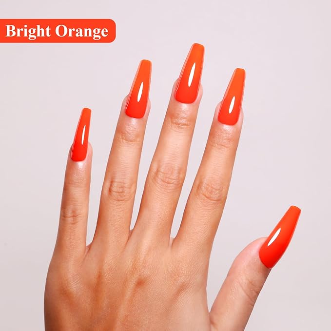 Imtiti Orange Gel Nail Polish, 15ML Bright Orange Polish, Autumn Winter Poland, Soak Off LED UV Poland, DIY Nail Art Kit
