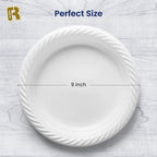 R-kay 100 Pack 9 Inch Plastic Plates Disposable - Image 6