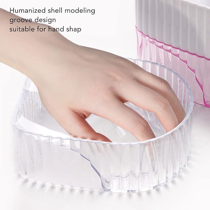 Nail Soaking Bowl, Manicure Bowl, Hand Soaking Bowl, Soak Bowl Dip Powder Nail Polish Remover, Acrylic Soften Dead Skin Clean Nail Manicure Wash Soaker Tray for Beauty Salon (Transparent)