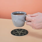 Celtic Wiccan Magic Pentagrams Leather Drinks Coasters - Image 6