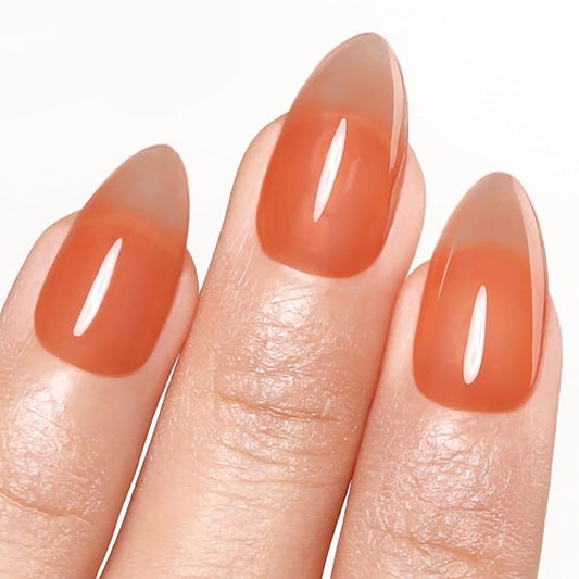 Imtiti Jelly Gel Polish, 15ML Sheer Orange Jelly Gel Nail Polish Translucent Spring Summer Nail Gel Polish LED UV Gel Nail Polish for Nail Art DIY Manicure