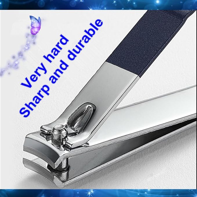 4-Piece Manicure Set, Nail Clippers Kit, Stainless Steel Nail Cutter Care Tools Professional Grooming Kits, Gift for Men, Fathers, and Parents (Blue)