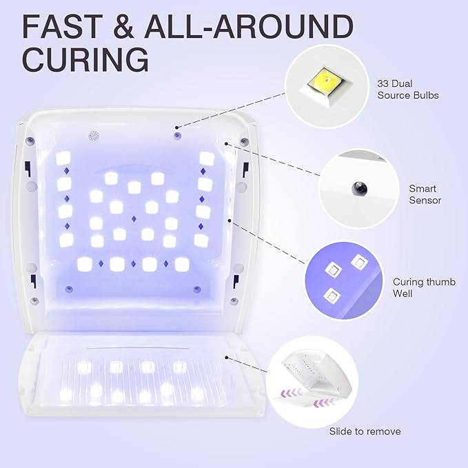 Cordless UV LED Nail Lamp, 66W Rechargeable Gel Nail lamp, Cordless UV Light for Gel Nails with Auto Sensor & 5 Timer for Home & Salon (Black)