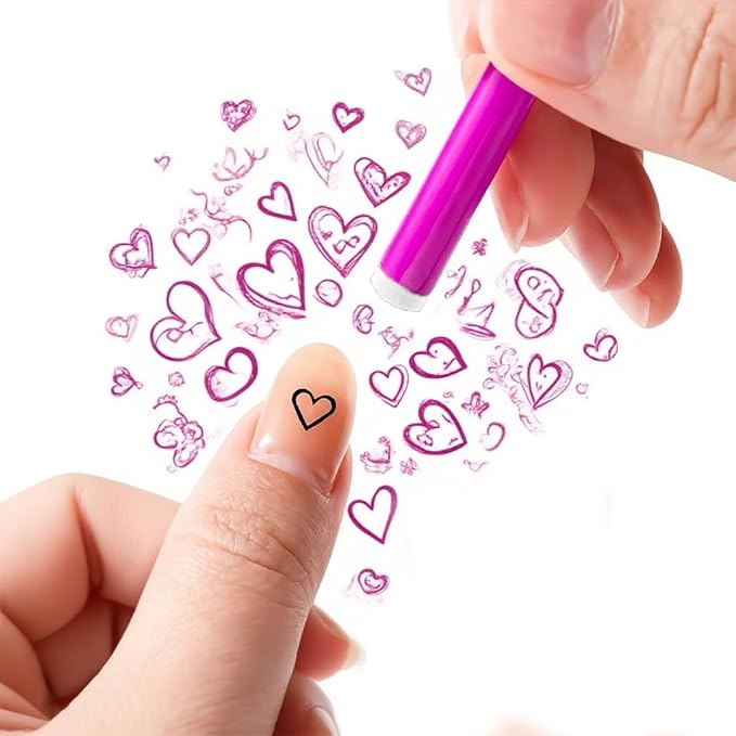48 Pcs Nail Stamp Pen Set, Nail Art Pens, Quick Nail Art Tools with Different Patterns, Flower Butterfly Rose DIY Nail Stamping Pen Kit, Nail Design Tools for Women