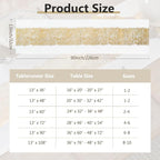 Metallic Style Gold Table Runner, Table Runners 90 Inches Long | Cotton Linen - Image 7