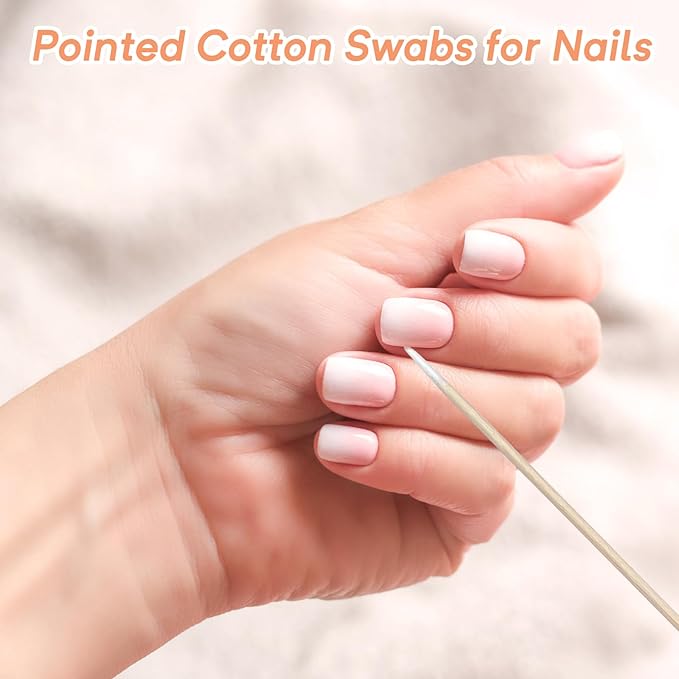 1000 Pcs Double Pointed Cotton Swabs for Nails, 4 Inch Lint Free Microblading Cotton Swab for Makeup, Nail Polish Clean Up Tool, for Beauty, Precision Makeup and Craft Applicators