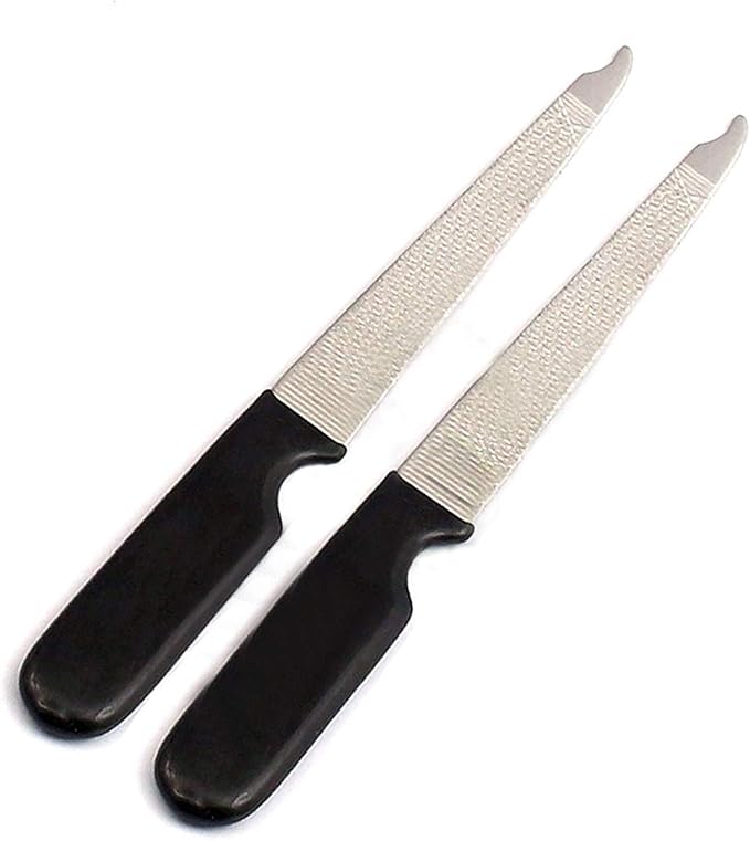 (2 Pack) 5 Inch Stainless Steel Sapphire Nail File for Fingernails, Toenails, Scraping, Strengthening, Finger Manicure File by G.S Online Store
