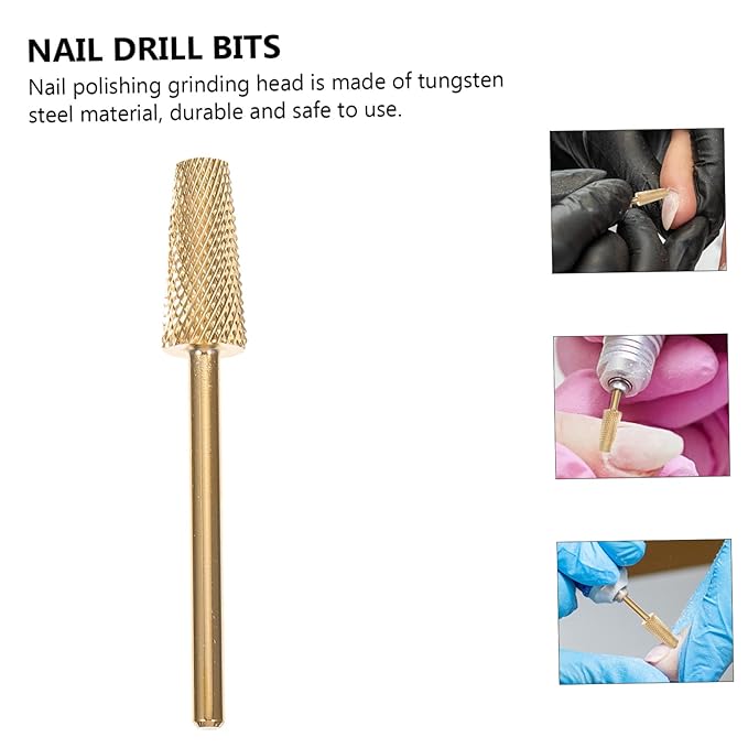 minkissy Nail Art Grinding Bit for Precision Manicure Multi-purpose Tungsten Polishing Head for Nails and More for Salon and Diy Use
