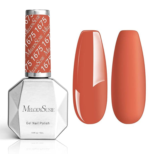 MelodySusie Thick Grapefruit Orange Gel Nail Polish,0.5fl oz Nails Soak Off UV LED Dark Orange Gel Polish Gift for Women Nail Art Manicure Salon DIY Nail Design Decoration at Home-A1504