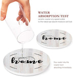 Coasters for Drinks, Ceramic Stone Grey Wood | Absorbent Round Table Mat - Image 3
