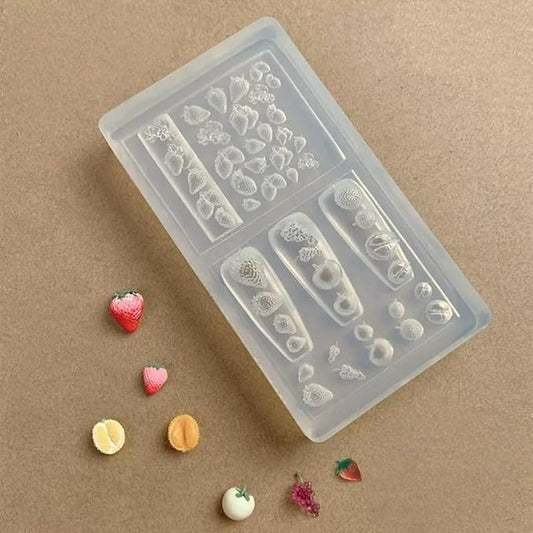 1 Pcs Strawberry Fruit Silicone Nail Art Molds for Women Resin Nail Design
