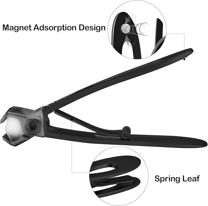 Nail Clippers with Full Catcher, Professional Anti Splash Nail Clipper for Men & Women, Wide Jaw Toenail Clippers for Seniors Thick Nails, Adult Toe Nail Clipper Fingernail Cutter Catch All Clippings