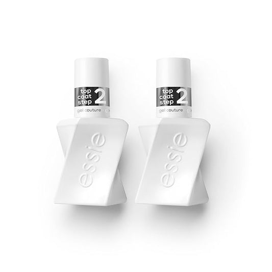 Essie Gel Couture Longwear Top Coat Duo Set, Glossy High Shine Chip-Resistant Gel-Like Top Coat, Gifts For Women And Men, 0.92 Fl Oz