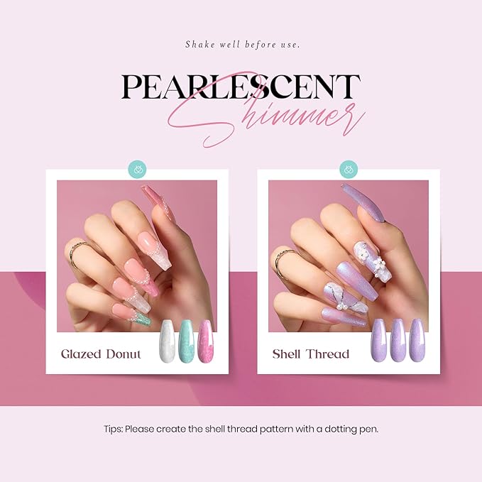 Beetles Neutral Gel Nail Polish Set – Healing Elixir Winter Gel Nail Polish Kit, 20 Colors Pink Blue White Green Pearl with Base Coat Matte Glossy Top Coat for DIY Manicure Gift for Women