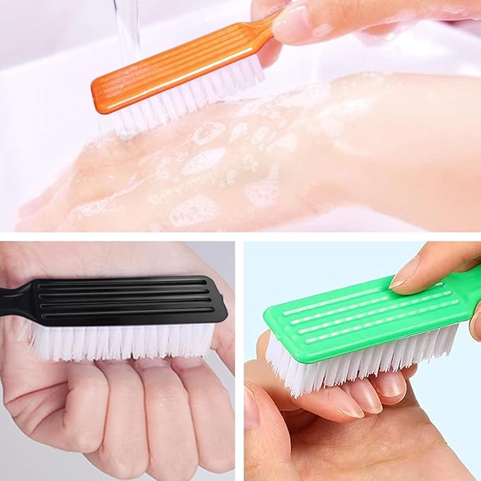 NICEMOVIC 30 Pcs Nail Brush for Cleaning Fingernails, Handle Grip Nail Scrubber Brush, Hand Fingernail Cleaner Brush Manicure Tools Scrub Cleaning Brushes, Use for Toe and Nail Cleaning(Bright Colors)