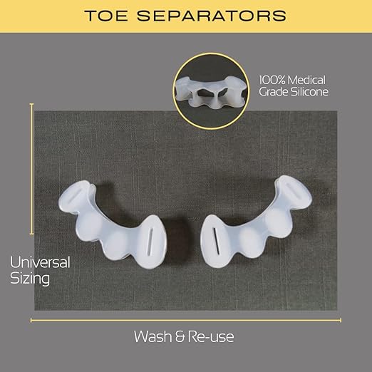 Toe Spacers for Athletes Plantar Fasciitis Relief, Toe Separators for Women & Men, Universal Sizing Toe Separators for Foot Fitness, Pain Relief, Alignment, Stability & Balance