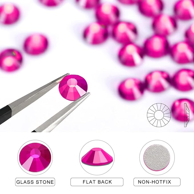 Novani Rhinestones Flatback Rhinestones Glass Gems Stones Jewels Round Gemstones Non-Hotfix Crystal for Crafts,SS30,288 Pieces,Peach
