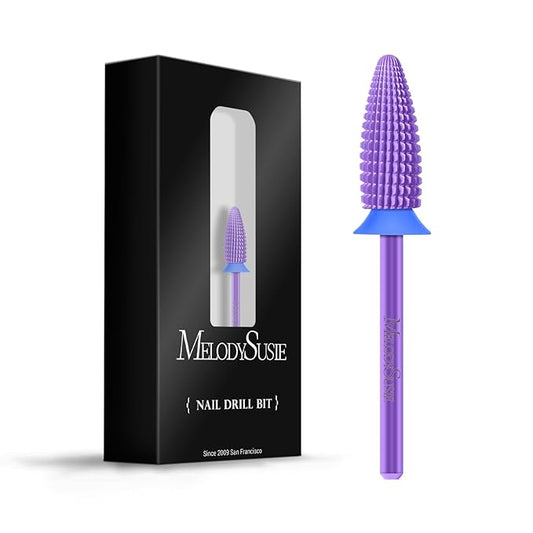 MelodySusie Typhoon Nail Drill Bits, 3/32'' Carbide Tungsten Multi-function Bits, Fast Remove Acrylic or Hard Gel for Manicure Pedicure Salon Professional or Beginner, Purple, Medium