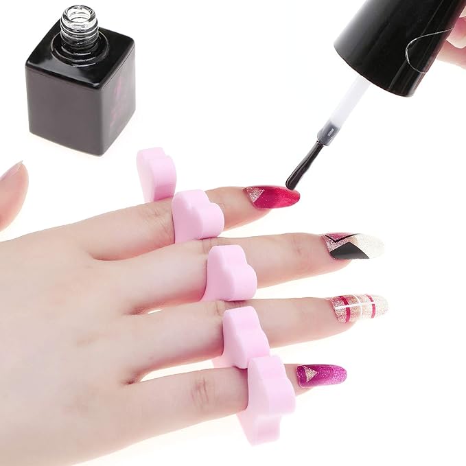 6 Pairs Toe Separators Finger Spreader Set,MWOOT Soft Sponge Finger Toe Divider Spacer Cushions Nail Art Manicure Tools for Gel Polish Coating Painting Pedicure