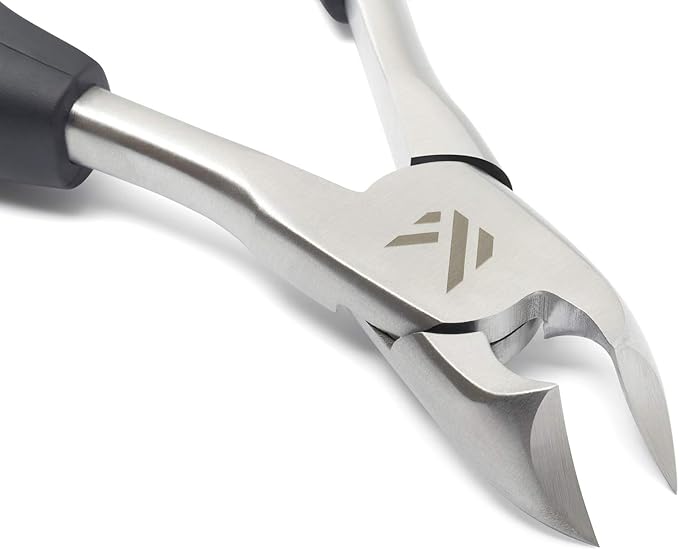 Toe Nail Clippers for Thick Nails – KLIPP Toenail Clippers Ingrown and Cuticle Nipper Trimmer Made of Rustproof Stainless Steel with Short Curved Blades, Ergonomic TPU Grips and Dual Spring Mechanism
