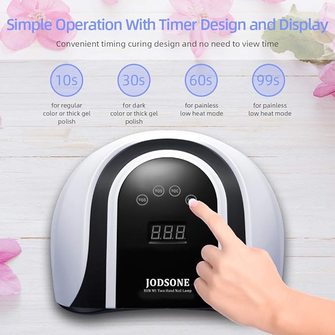JODSONE 120W U V LED Nail Lamp for Two Hand, Led Light for Gel with 54 Pcs Light Bead, Quick Curing Gel Polish, Nail Dryer Suitable Salon and Home Use, Black