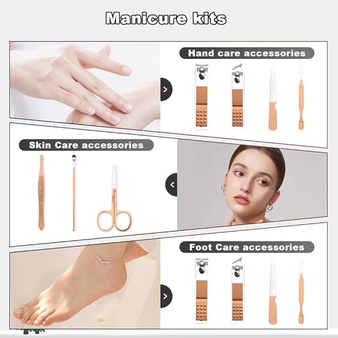 Manicure Kit Christmas Stocking Stuffers for Men - Manicure Set, Nail Clippers Kit, 7 Pcs Manicure and Pedicure Kit, Sliver Nail Care Kit Christmas Gifts For Men Dad Husband Boyfriend Father Women Mom