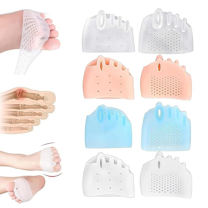 Silicone Toe Separators for Women & Men,Bunion Correctors,with Breathable Soft Gel Design, Universal Fit for Multiple Colors Available (4 Packs)