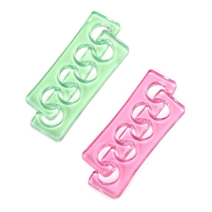 Toe Separators Gel Silicone Toe Separators for Pedicure Repeatable Washable Toenail Dividers Soft Gel Toe Spacers Pedicure Kit for Nail Polish Application & Foot Relief, 2 Pairs