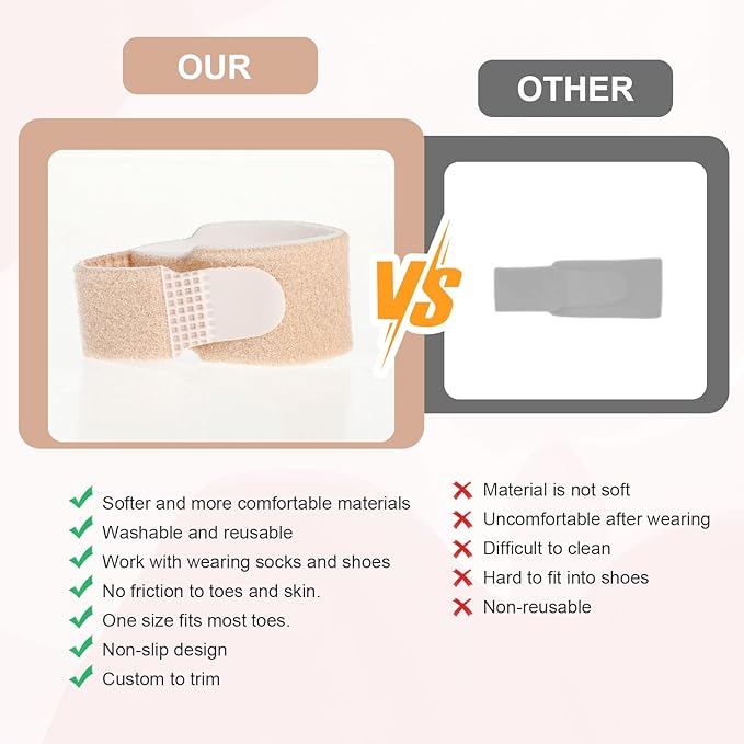 15 Pack Hammer Toe Straightener, Fabric Hammer Toe Corrector for Women & Men Reusable Fabric Buddy Toes Wraps Bandages Protectors for Bent, Curled, Crooked, Claw, Hammers Toes