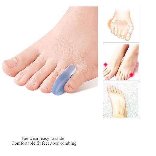 10 Pcs Pinky Toe Separator, Little Toe Straightener Hammer Toe for Men Women Walking, Running, Overlapping, Bunion Corrector and Bunion Relief