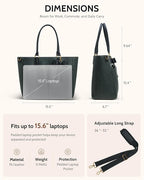 Laptop Tote Bag for Women, Leather Work Tote Bags - Image 6