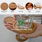 Natural Round Cork Coasters for Drinks - Image 4