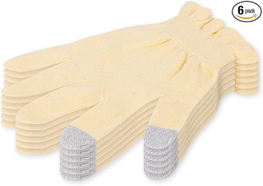Cotton Moisturizing Gloves Overnight Hand Beauty Gloves Touchscreen Sleeping Gloves (XS-Beige, Count, 6)