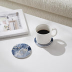 Set of 6 Navy Blue Marble Coasters - Image 3