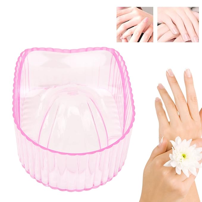 Dioche Nail Soak Bowl, Nail Art Wash Soaker, Acrylic Soften Dead Skin Clean Nail Manicure Wash Soaker Tray for Beauty Salon (Transparent)