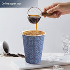 Clawsoff 1000 Pack Paper Cups 12 oz Bulk Disposable Coffee Cups Navy Floral | - Image 3