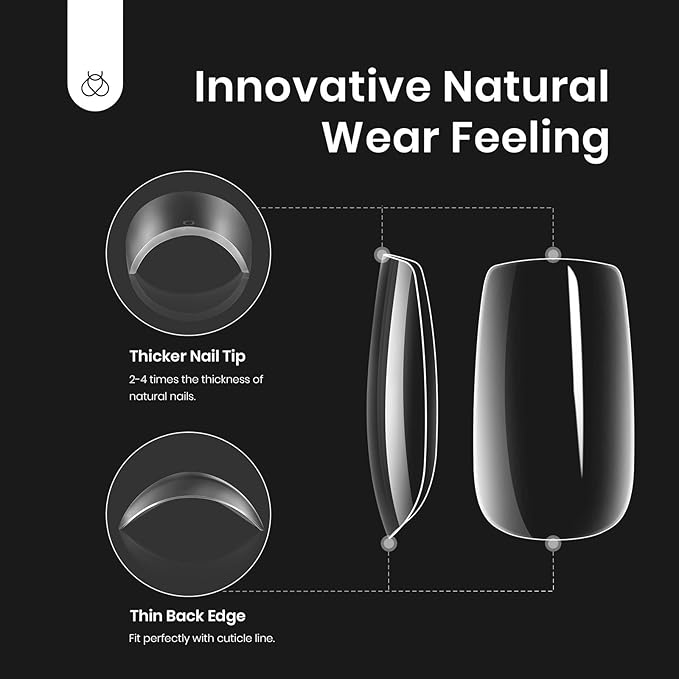 Beetles Gel Nail Kit Easy Nail Extension Set 500Pcs Pre shaped Short Square False Nail Tips with 5 in 1 Mutipurpose Glue Gel Base Uv Led Nail Lamp for Nail Art Diy Home