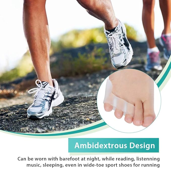 Toe Separators, 2 Pairs Toe Separator Toe Separator Feet Gel Protect Toes Separator Fingers Foot Silicone Protective Cover Protector toe separators for overlapping toes to Their Original Shape