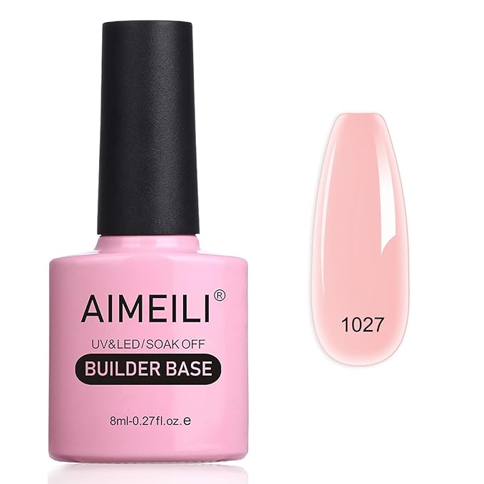 AIMEILI Builder Nail Gel, Hema Free, Cruelty Free, Vegan, Nail Strengthener Enhancement Building Rubber Base Coat for Manicure - BD1027