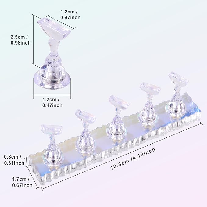 Nail Art Tools, Nail Holder for Painting Nails, 15 PCS Nail Art Brushes, 5 PCS Nail Dotting Tool, Nail Stand for Home DIY & Salon Nail Art Design
