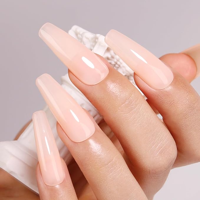 Imtiti Natural Nude Base Gel, 15ML Nail Builder Gel, Sheer Jelly Gel Nail Polish, Strengthener, DIY Nail Art, Soak Off, UV LED
