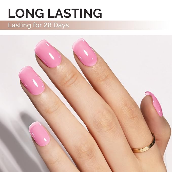 MelodySusie Pink Gel Nail Polish, 0.5Fl.oz Jeweliver Jelly Gel Nail Polish Translucent Peach Color Pastel Soak Off UV LED Light Cure Nail Art Gift Manicure JDZ63