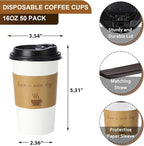 BYSNOW 16 oz 50 pack Disposable Coffee Cups - Image 2