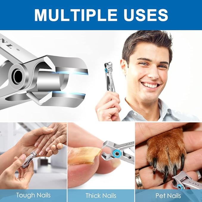 Nail Clippers for Men Thick Nails - 2025 Stocking Stuffers Gifts for Men,16mm Wide Jaw Opening Heavy Duty Large Toenail Clippers, Christmas Xmas Presents Gifts for Dad
