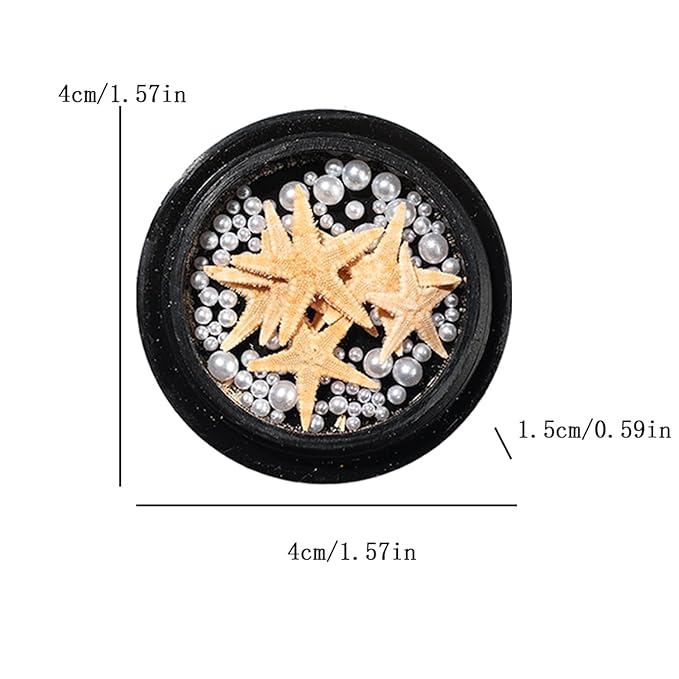 Summer Nail Art Rhinestones Ocean Nail Charm Shiny Shell Starfish Pearl Nail Design 3D Beach Theme Summer Nails Cute Nail Charm for Acrylic Nail Supplies DIY Crafts Manicure Decoration Accessories
